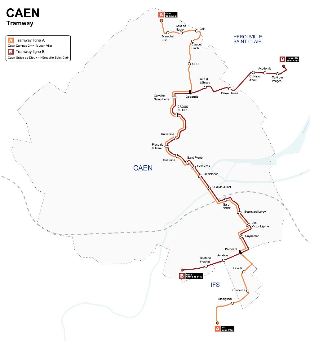 map of caen