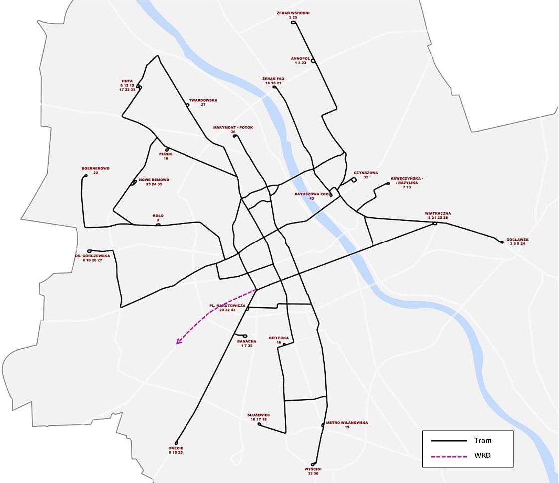 map of warsaw